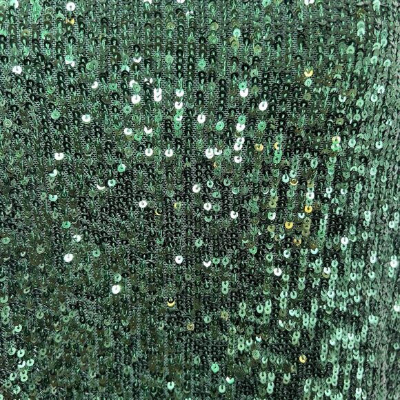 Cable & Gauge Blouse Holiday Top M Sequins Sparkle Forest Winter Green Festive - Picture 5 of 9